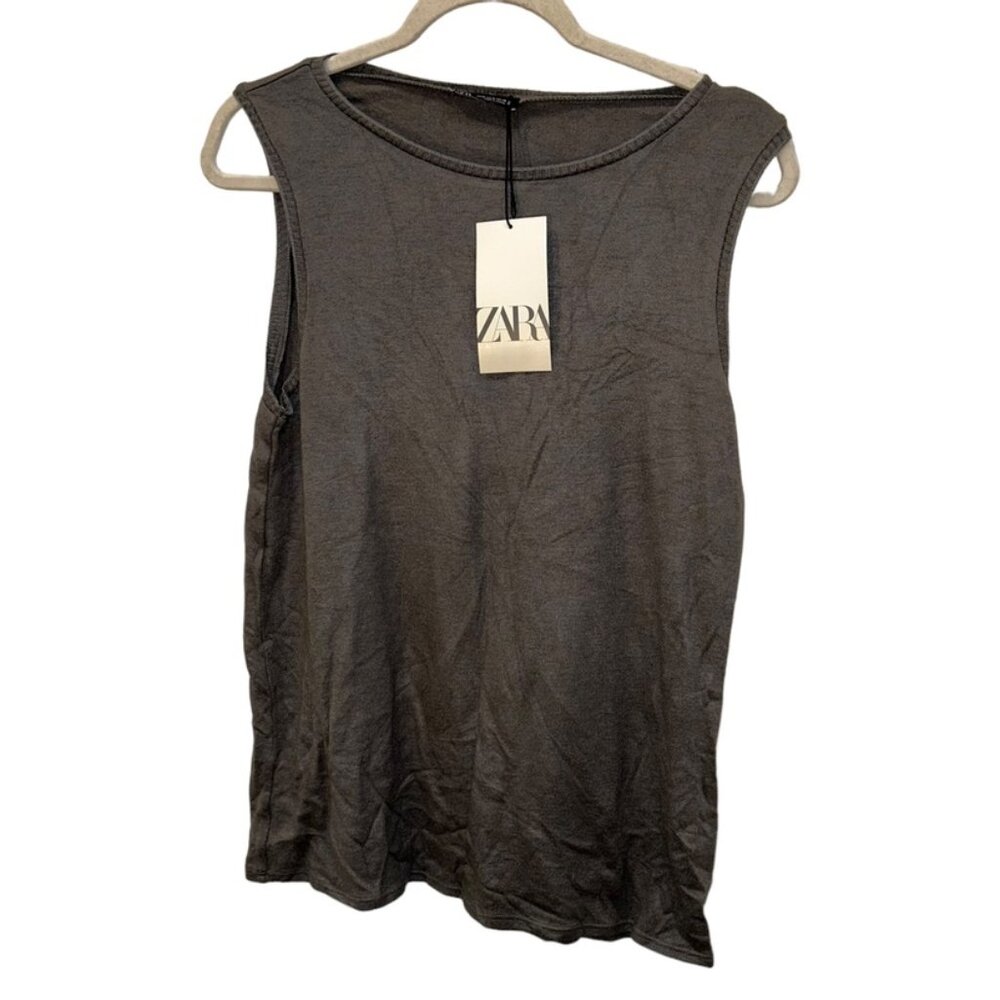 Zara NEW NWT gray super soft sleeveless sweater M